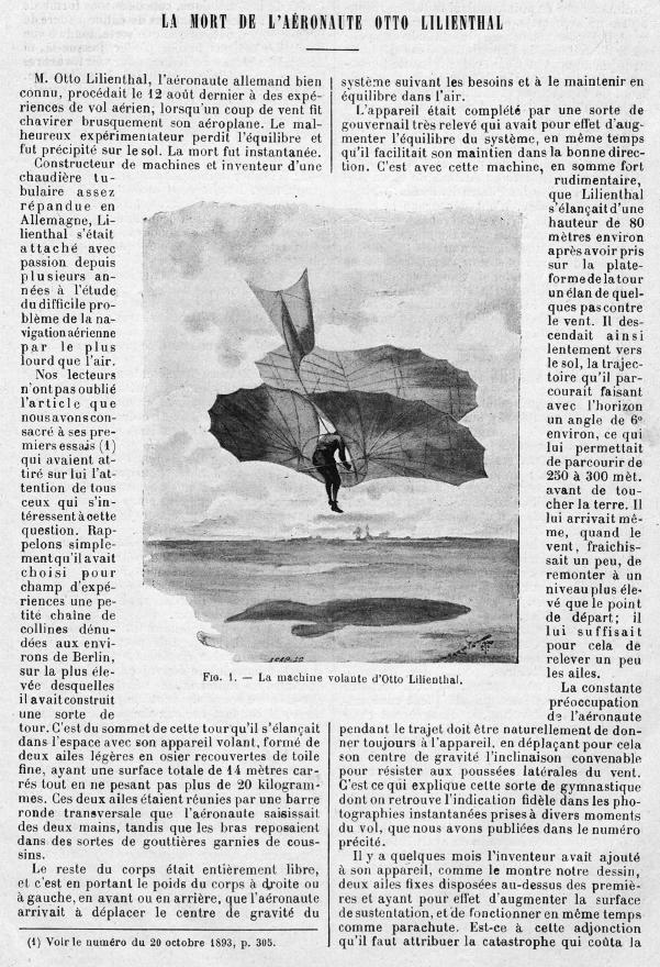 Flugapparat von Otto Lilienthal