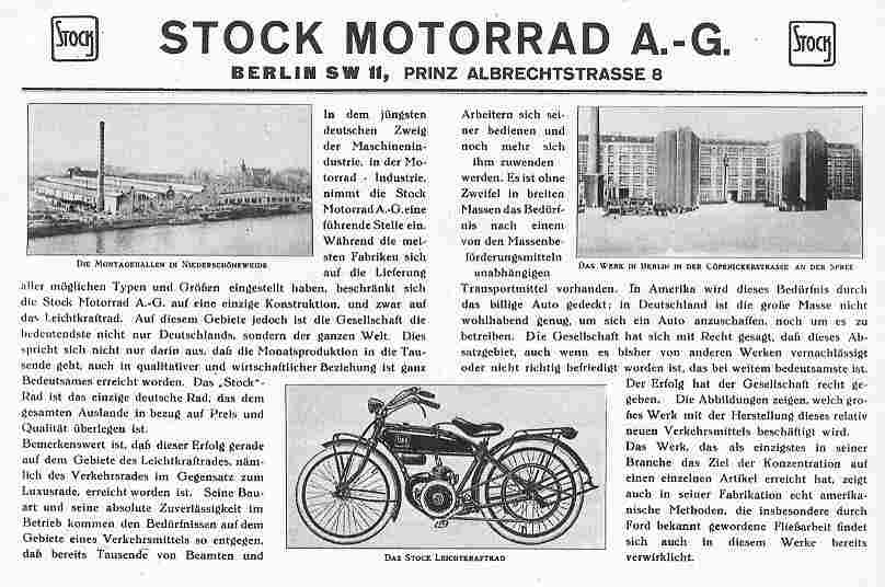 Anzeige  Stock Motorad Köpenicker Straße 48