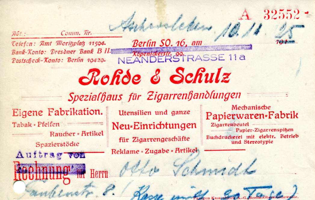 Zigarrenhandlung Rohde und Schulz